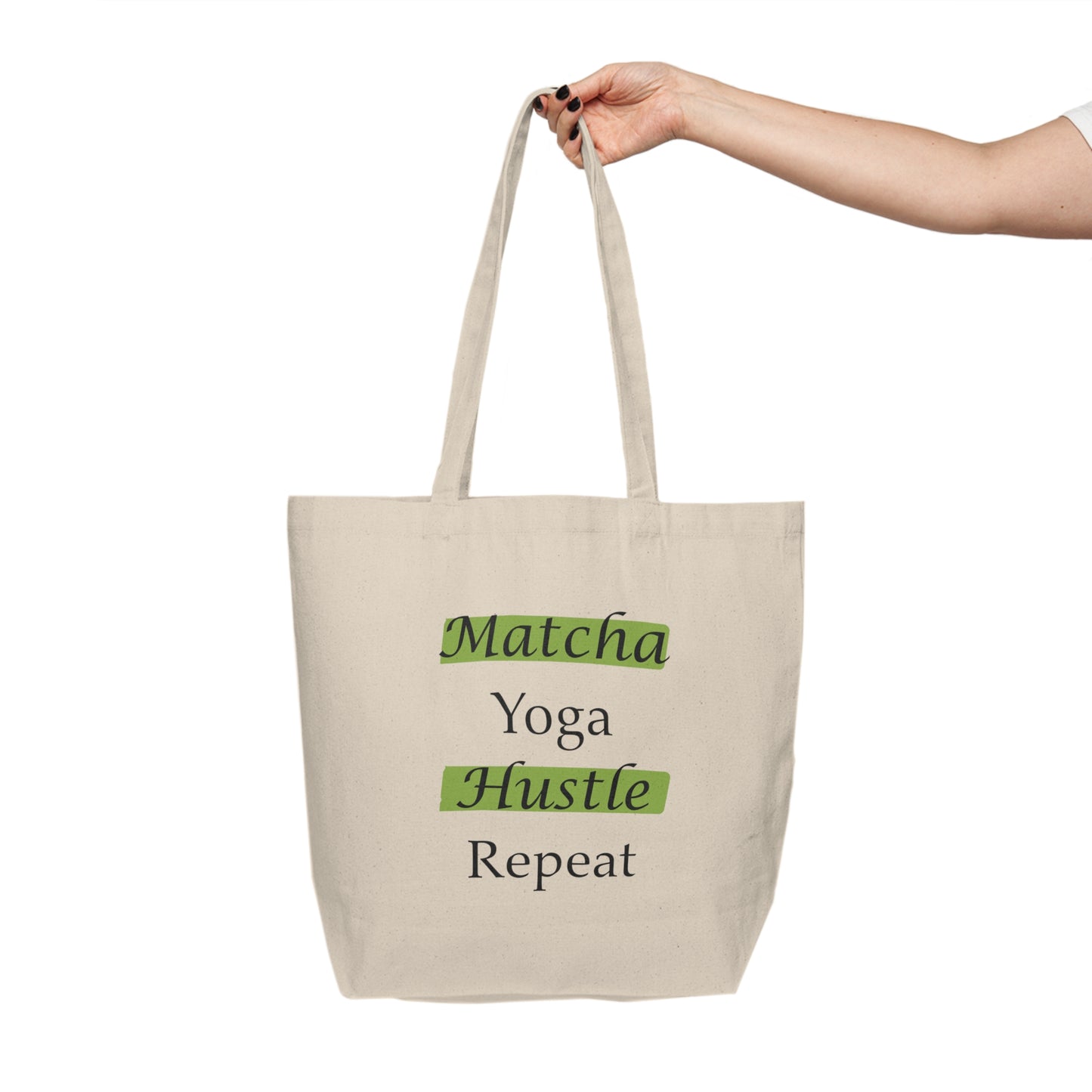 Matcha, Yoga, Hustle, Repeat Tote