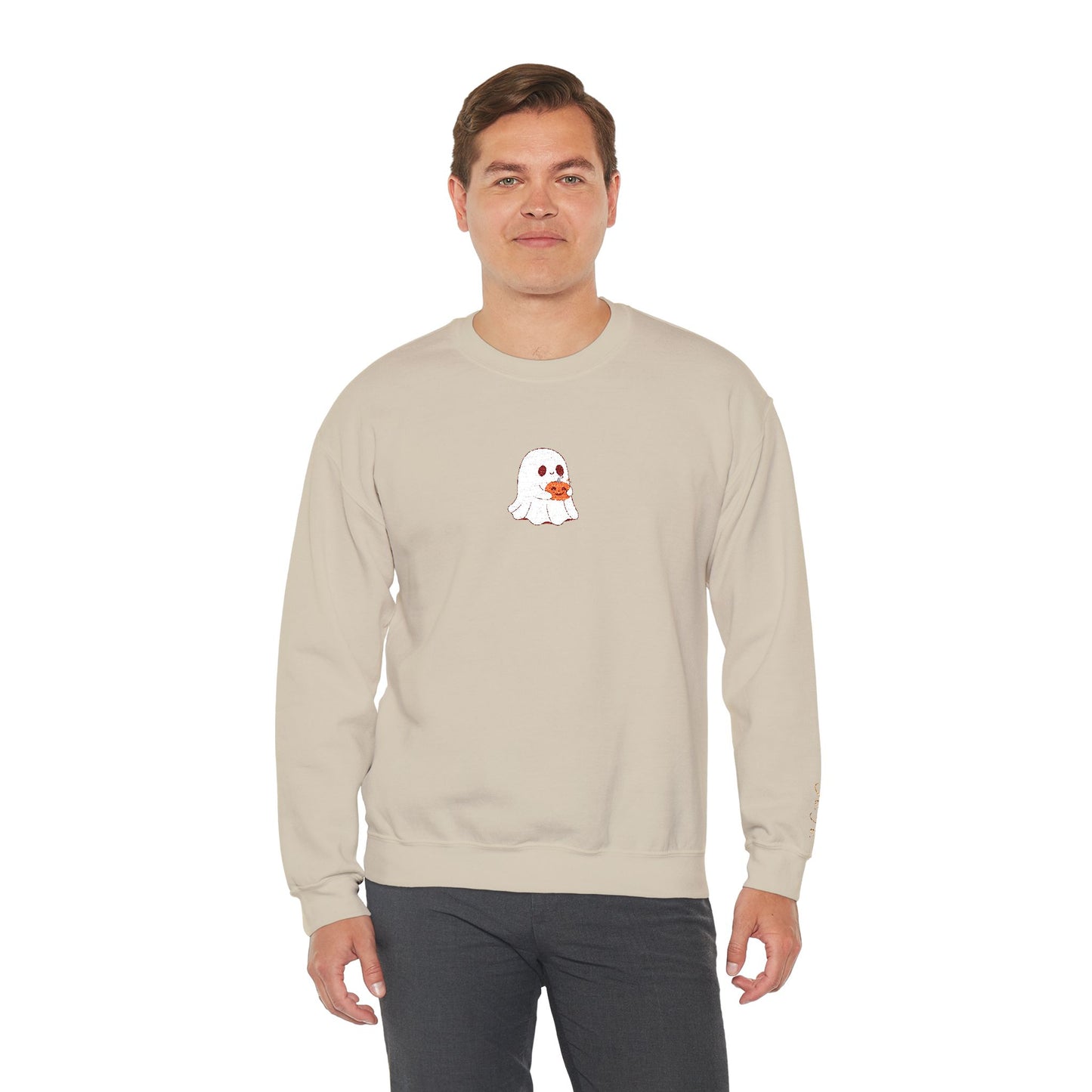 Pumpkin Ghost Sweatshirt - Cozy Unisex Fall Fashion for Halloween Season
