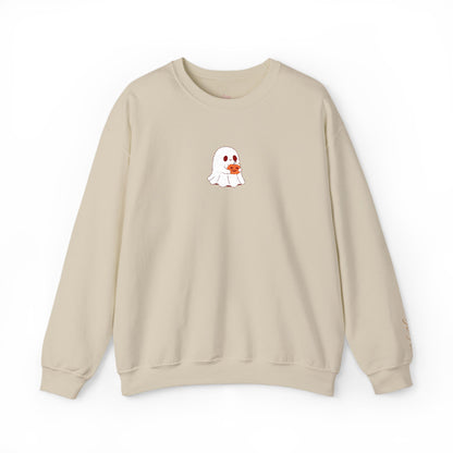 Pumpkin Ghost Sweatshirt - Cozy Unisex Fall Fashion for Halloween Season