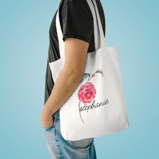 Personalized Tote Bag with Watercolor Flower Design | Custom Name Tote | Durable Everyday Bag | Gift for Birthdays & Bridal Showers