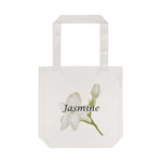 Personalized Cotton Tote Bag with Jasmine Flower Illustration