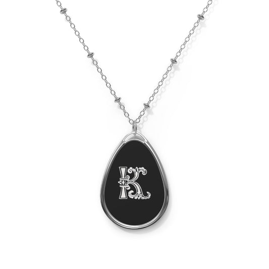 Customizable Letter Oval Necklace