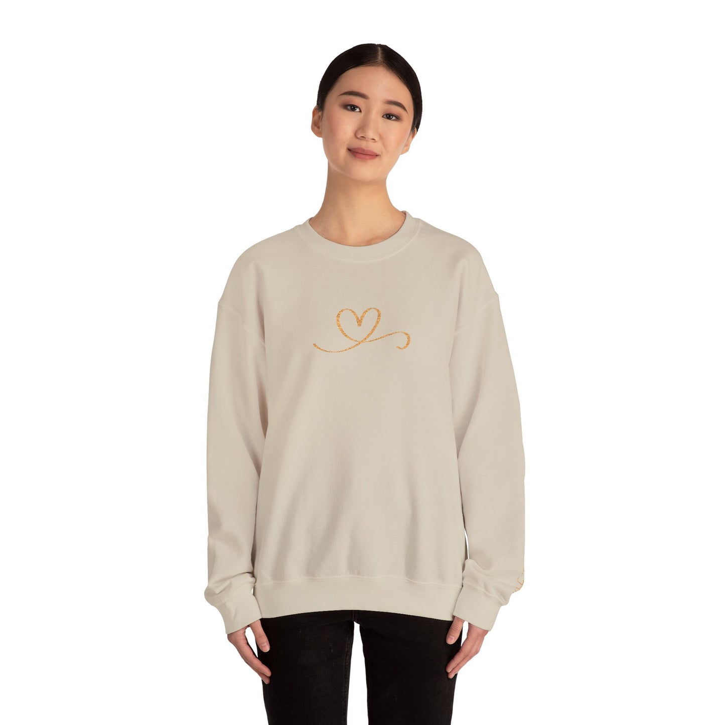 Embroidered Gold Heart Sweatshirt