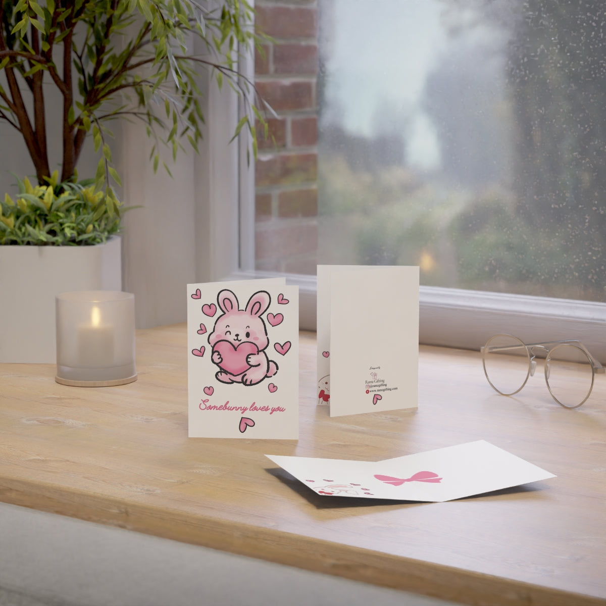 Somebunny Loves You Valentine Greeting Card — Cute Bunny Hearts