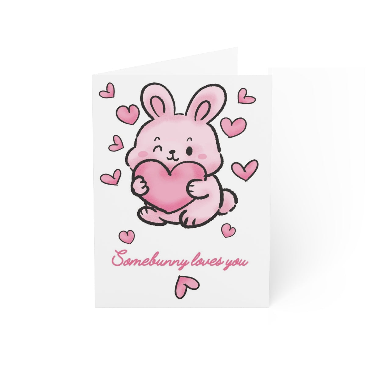 Somebunny Loves You Valentine Greeting Card — Cute Bunny Hearts