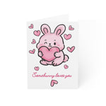 Somebunny Loves You Valentine Greeting Card — Cute Bunny Hearts