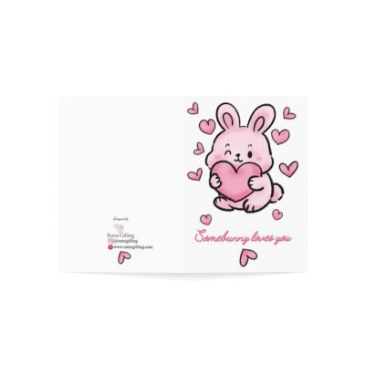 Somebunny Loves You Valentine Greeting Card — Cute Bunny Hearts