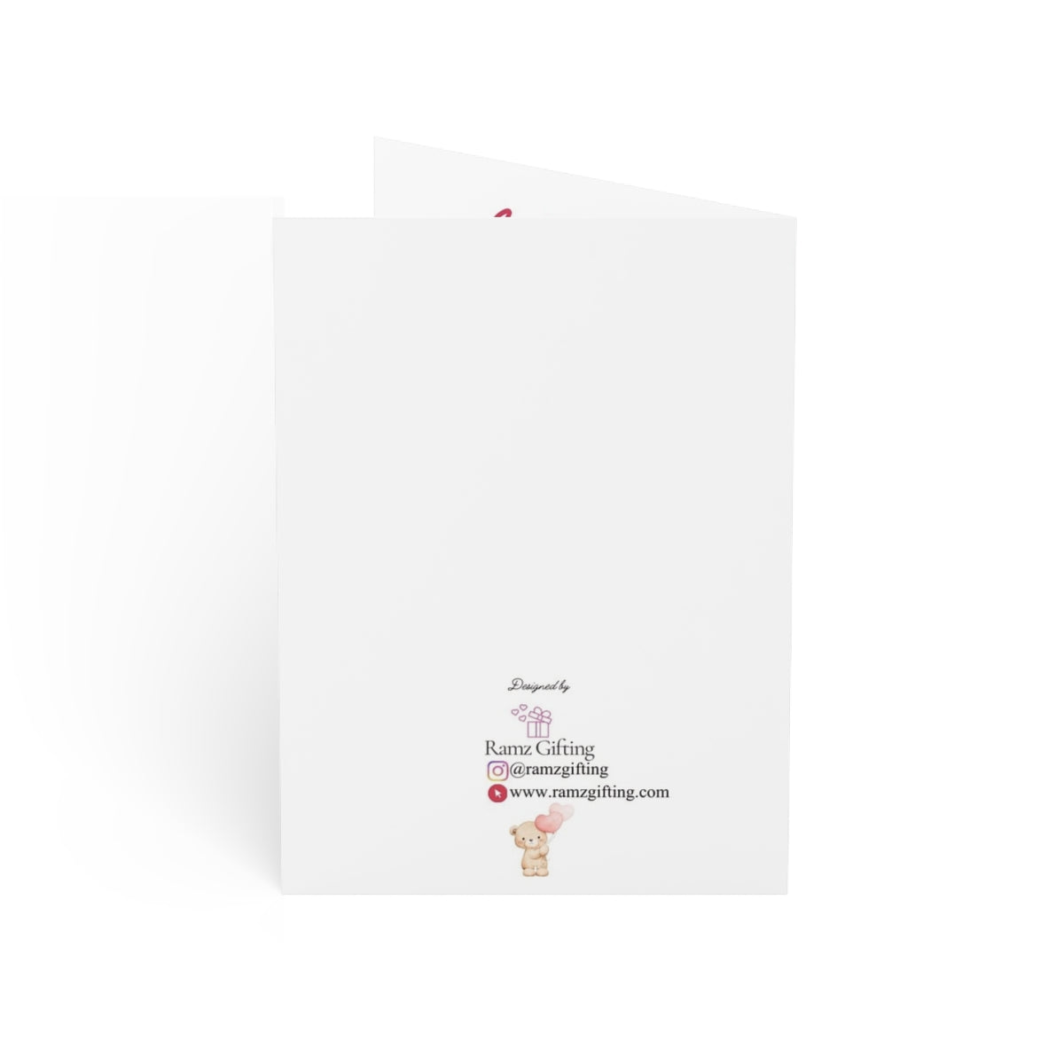 Valentine's Teddy Bear Greeting Card — 'Happy Valentine’s Day' Folded Card (Includes Envelope)