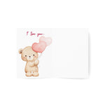 Valentine's Teddy Bear Greeting Card — 'Happy Valentine’s Day' Folded Card (Includes Envelope)