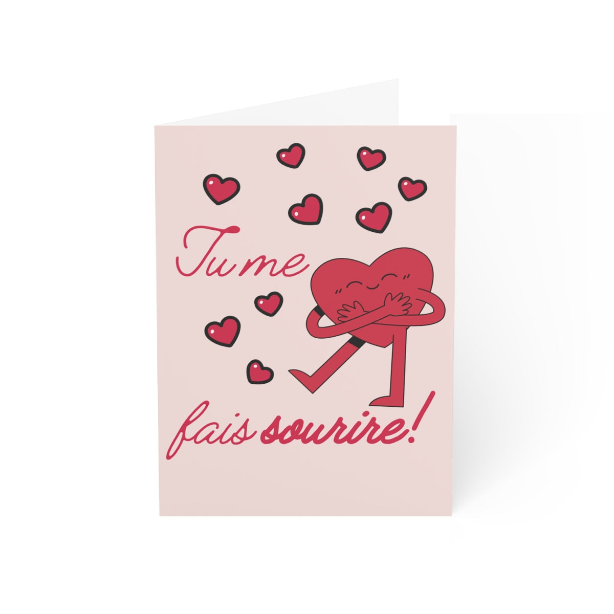 "Tu me fais sourire!" Romantic Blush Valentines Day Card